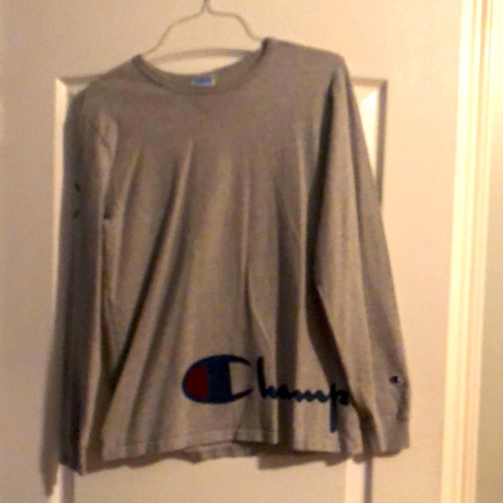 Champion gray long sleeve shirt size M.